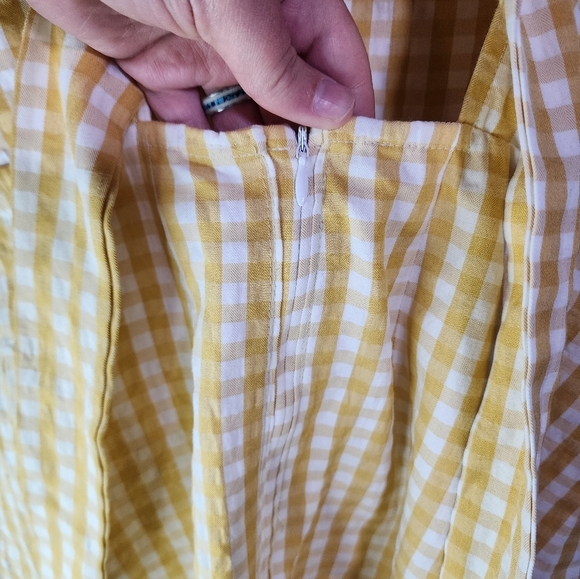 Sky And Sparrow Yellow Gingham Tie Back Mini Dress Size XXL - Picture 5 of 13